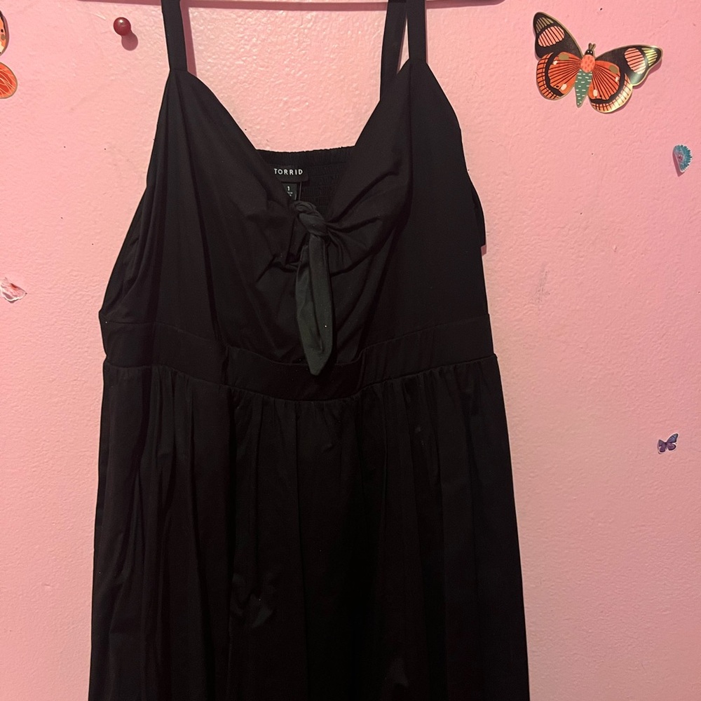 Torrid Black Sleeveless Dress with Knot Detail